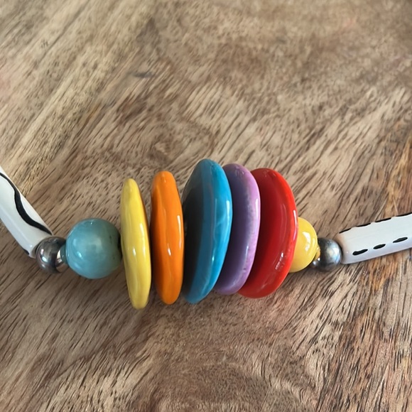 Vintage Ruby Z Ceramic Bead Necklace - Picture 3 of 6